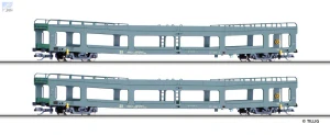 Tillig 01135 Set dvou 4-osých vozů na přepravu aut DDm DR