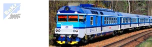 MTB 560008+060016 Elektrická jednotka 560 008 + vložený vůz 060 016 ČD Panťák
