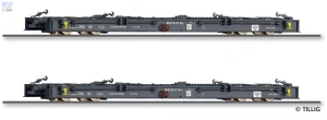 Tillig 05975 Set dvou 4-osých podvalníkových vozů Rf4, provedení s brzdou KE DR