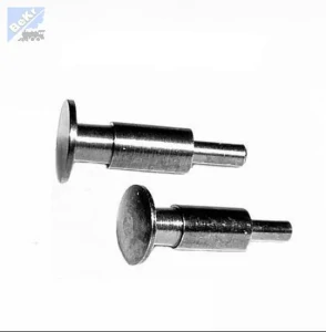 Nárazník 1002 Nárazník vozový, kovový soustružený kulatý, průměr talíře 3,5mm, stopka průměr 1,0mm, 2ks/bal., (1x vypouklý + 1x rovný)