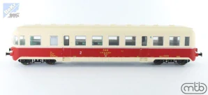 MTB BFalm017 Přípojný 4-osý vůz 2./tř., BFalm s poštovním oddílem k motorovému vozu M240/820 ČSD s osvětlením - analog/digitál