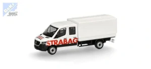 Herpa 098991 Mercedes-Benz Sprinter '18 dvojitá kabina valník/plachta "STRABAG"