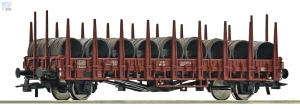 Roco 6600268 Plošinový 2-osý vůz Kbms s klanicemi naložený svitky drátu DB !!! AKCE !!!