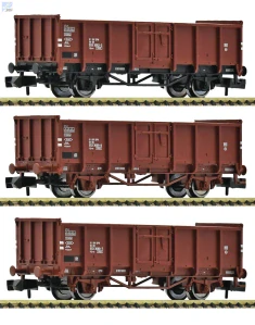 Fleischmann 6660156 Set tří otevřených 2-osých vozů Es-u DR