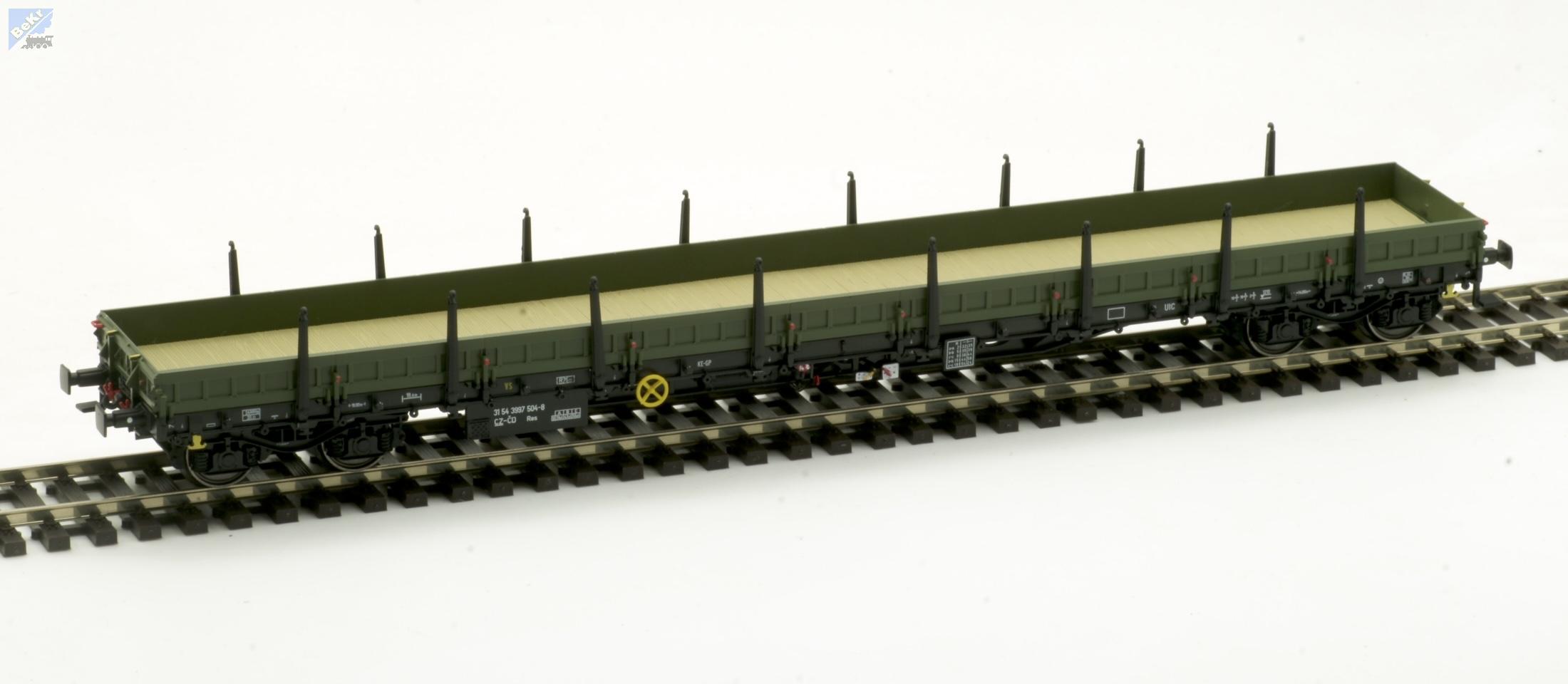Albert Modell 399014 Plošinový, nízkostěnný 4-osý vůz Res s klanicemi ČD