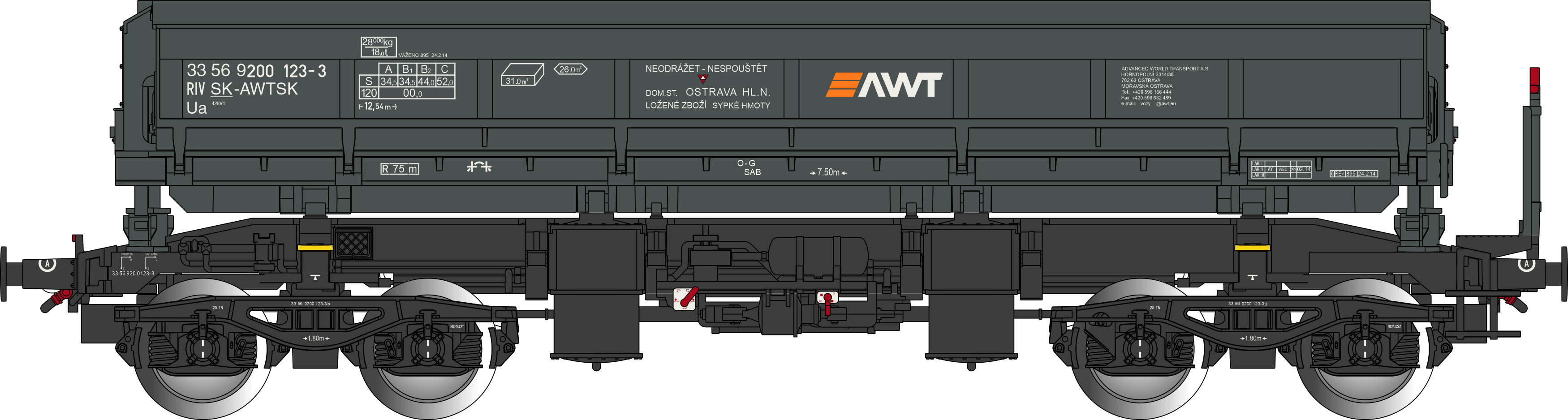 Albert Modell 920011 Sklápěcí 4-osý vůz Ua SK - AWTSK