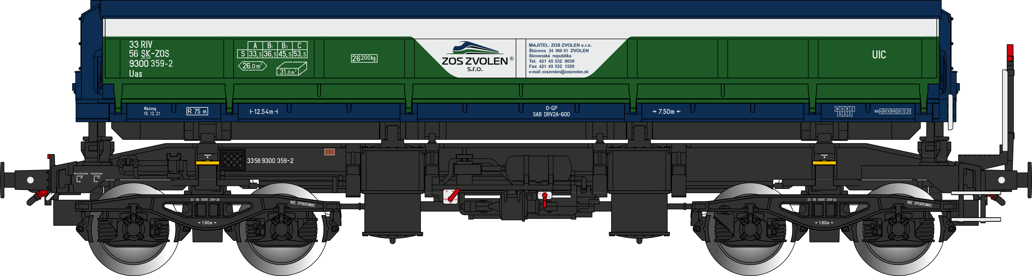 Albert Modell 930016 Sklápěcí 4-osý vůz Uas SK - ZOS Zvolen