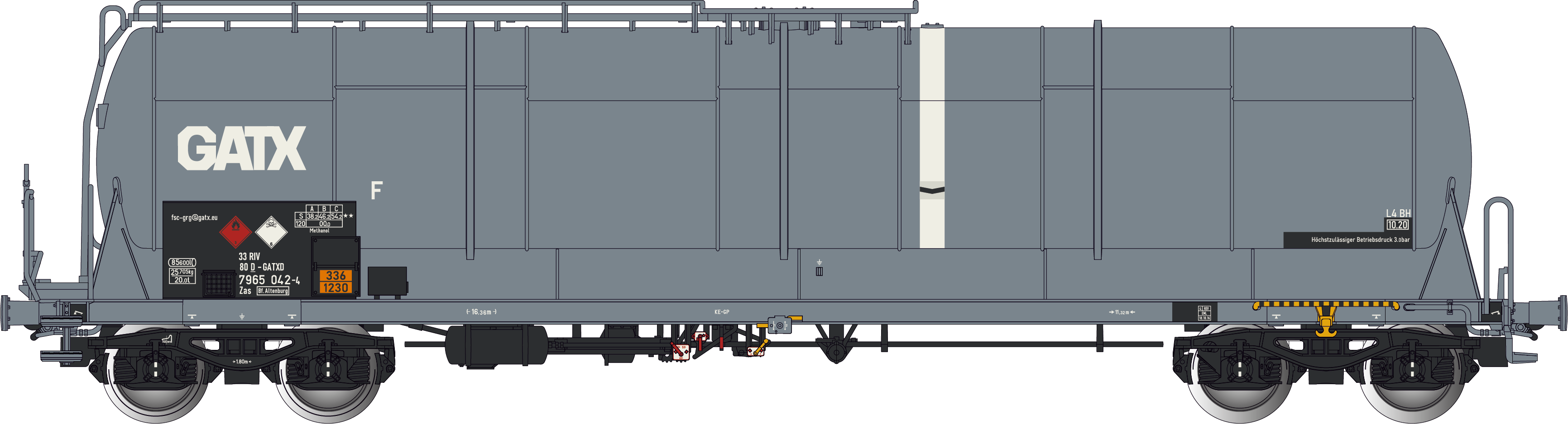 Albert Modell 796019 Kotlový 4-osý vůz Zas GATX D - GATXD
