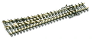 Peco SL-E395 Rovná výhybka pravá 14°, R 457 mm, délka 123,7 mm