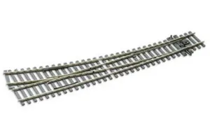 Peco SL-E186 Oblouková výhybka pravá, R 1524/762 mm, délka 255 mm