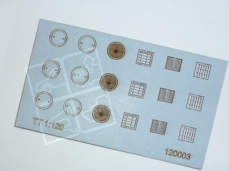 Igra model 120003 Kanálové poklopy a dekly, dešťové vpustě a rošty 18ks, stavebnice Laser Cut