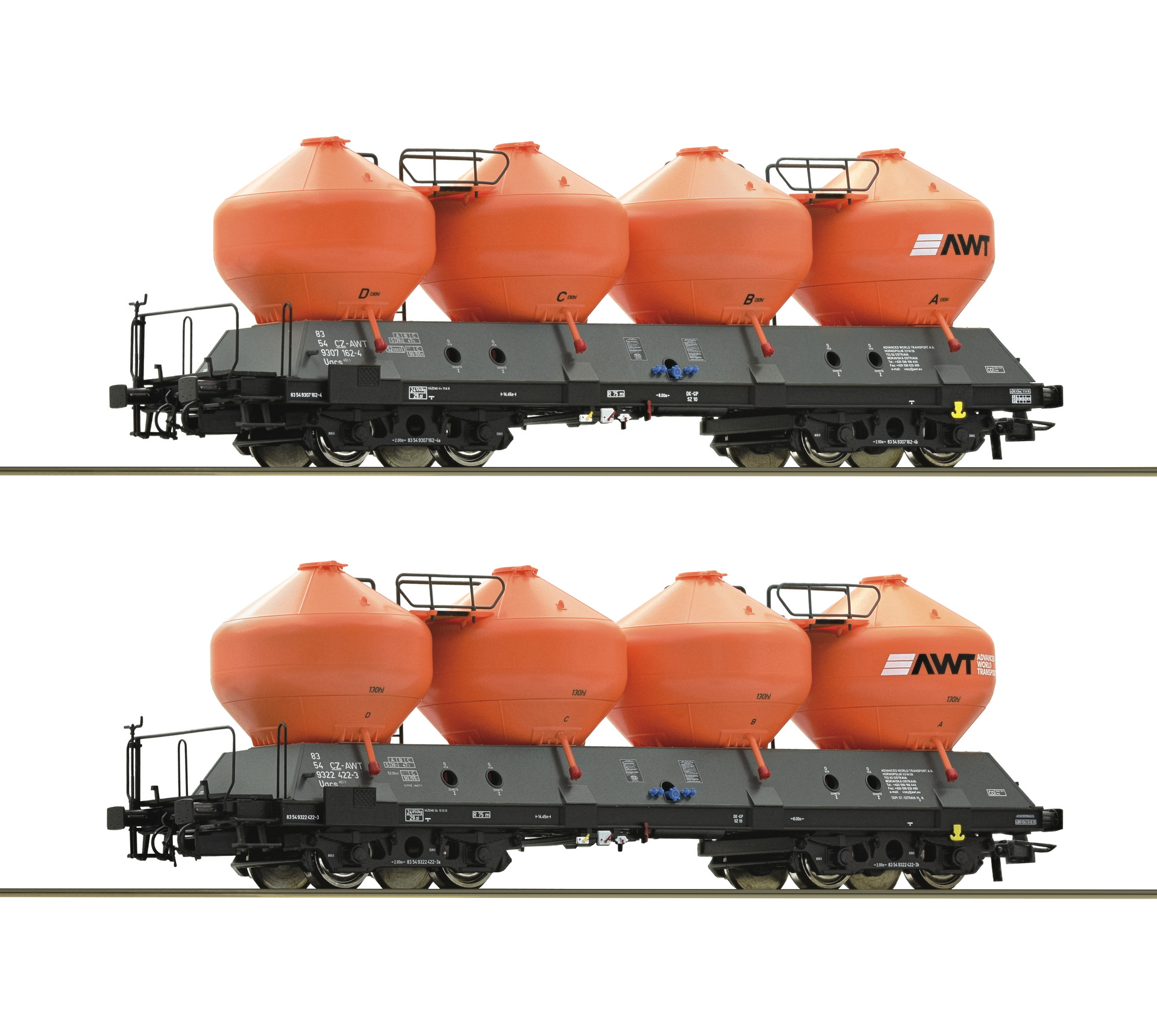 Roco 77002 Set dvou nádobových 4-osých vozů Raj CZ - AWT