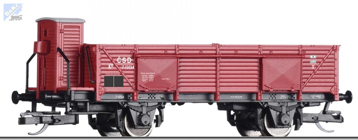 Tillig 17629 Otevřený 2-osý vůz Ke s brzdařskou budkou ČSD