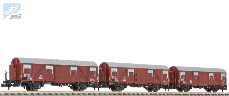 Liliput 260130 Set tří uzavřených 2-osých vozů Glmhs 50 s brzdařskou budkou DB