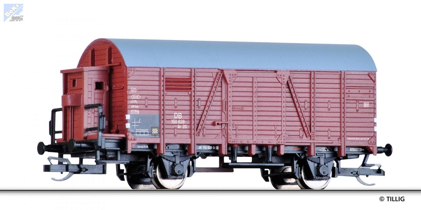 Tillig 17122 Uzavřený 2-osý vůz Gr20 s brzdařskou budkou DB