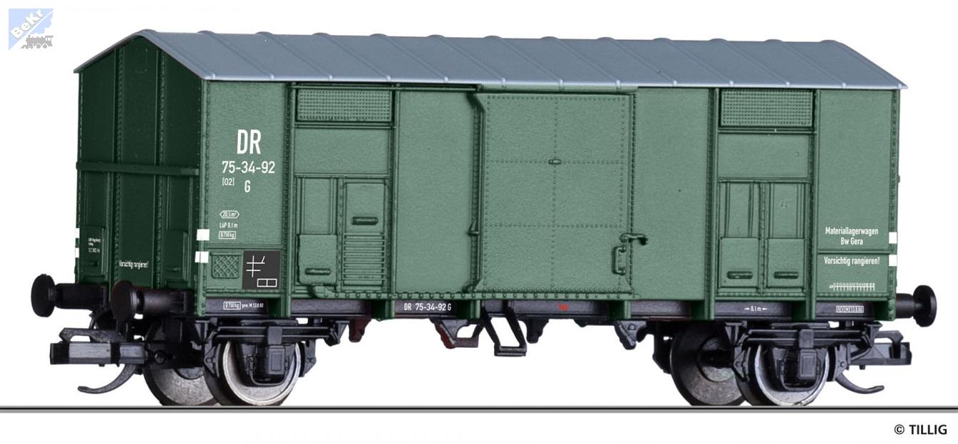 Tillig 14889 Uzavřený 2-osý vůz G sklad materiálu pro stavební vlak DR