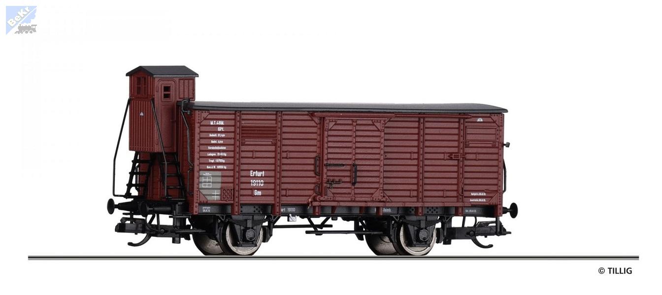 Tillig 17932 Uzavřený 2-osý vůz Gm s brzdařskou budkou HKB
