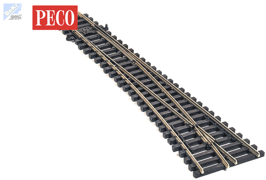 Peco SL-U1295 Rovná výhybka pravá 11,42°, s univerzální srdcovkou, R 762 mm, délka 163 mm
