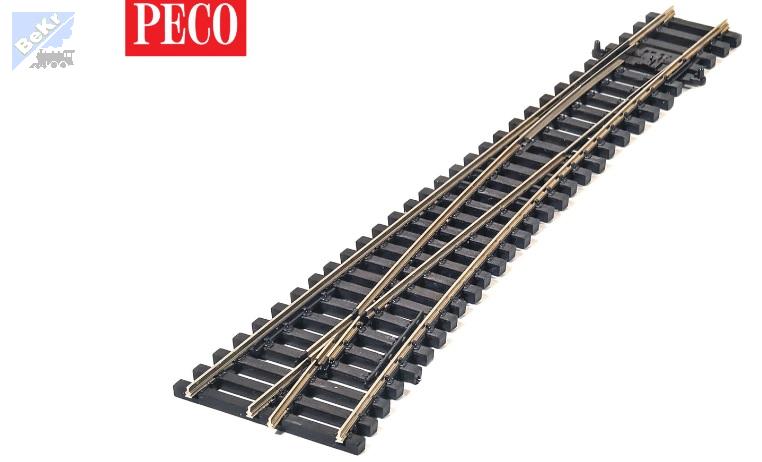 Peco SL-U1296 Rovná výhybka levá 11,42°, s univerzální srdcovkou, R 762 mm, délka 163 mm