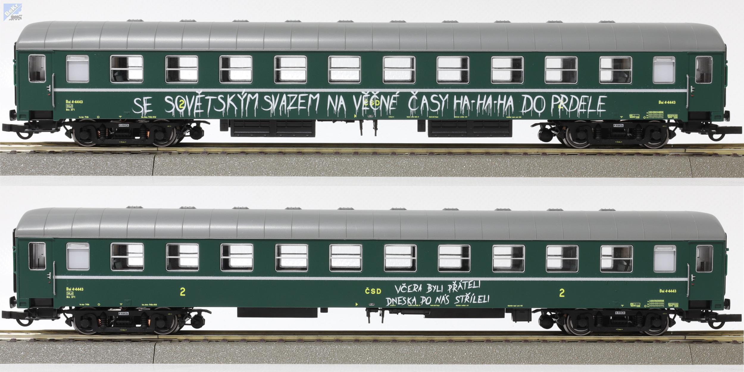 Igra model 97110033 Osobní 4-osý vůz 2. tř., Bai 4dv. Depo-Praha ČSD (rok 1968)