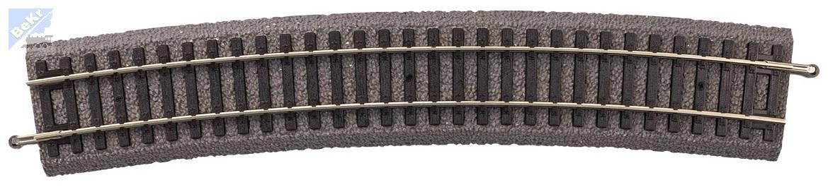 Piko 55419 A-Gleis oblouková kolej na dřevěných pražcích s podložím R9, r 908mm, 30°