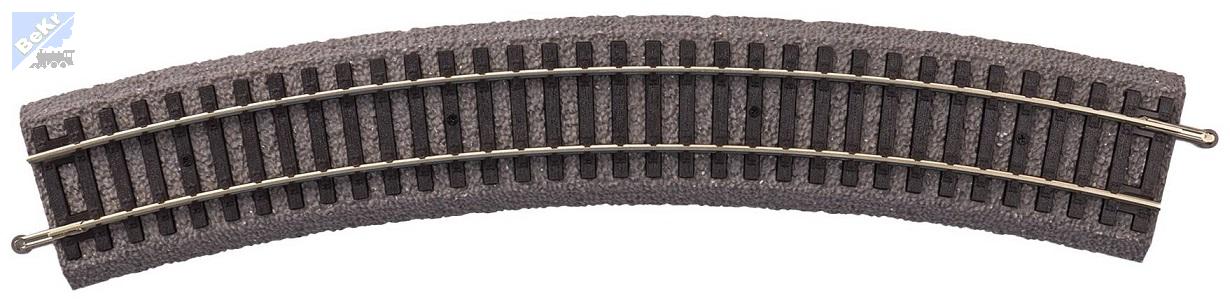 Piko 55413 A-Gleis oblouková kolej na dřevěných pražcích s podložím R3, r 484mm, 30°