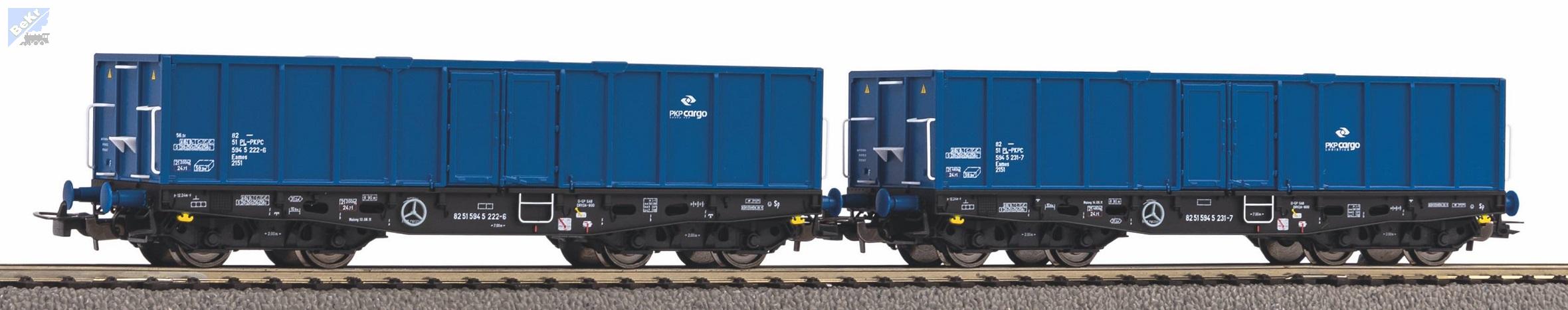 Piko 58260 Set dvou vysokostěnných 4-osých vozů Eamos PKP - Cargo !!! AKCE !!!