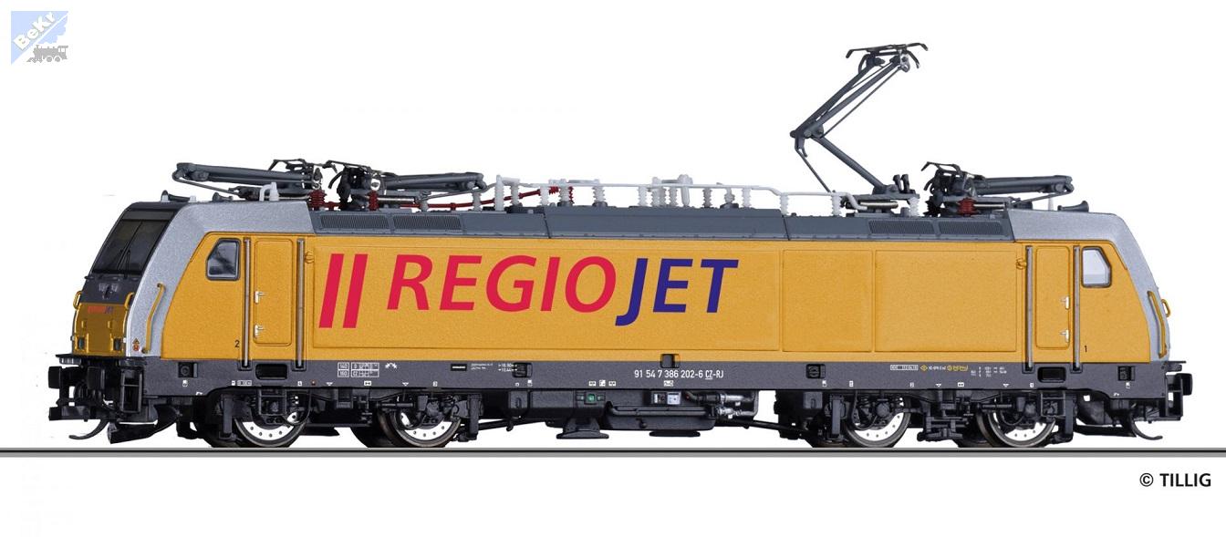 Tillig 05034 Elektrická lokomotiva 386 202-6 CZ REGIOJET