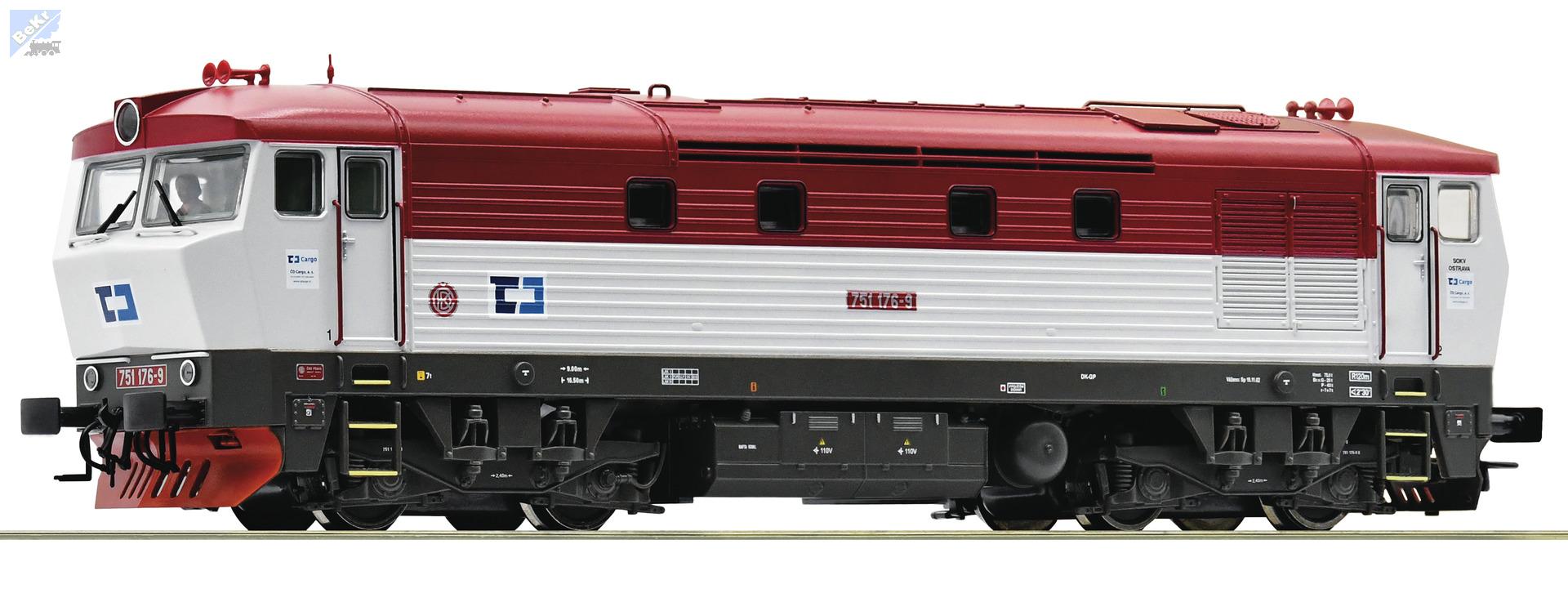 Roco 70927 Dieselová lokomotiva 751 176-9 ČD Cargo Zamračená se zvukem