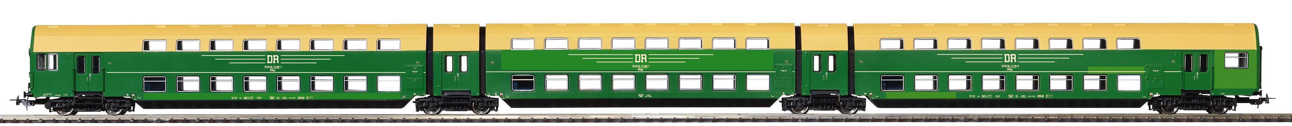 Piko 53123 Set tří patrových osobních vozů s řídícím vozem DGBqe DR !!! AKCE !!!
