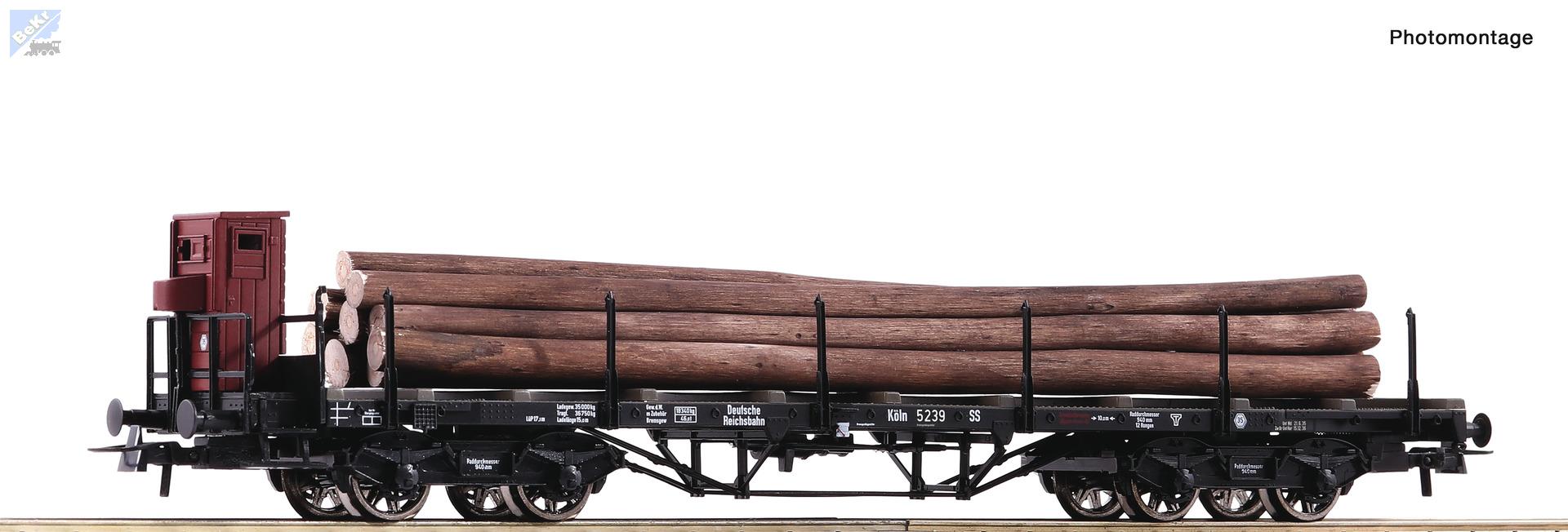 Roco 6600047 Set dvou 2-osých patrových vozů Laaes na přepravu aut DB