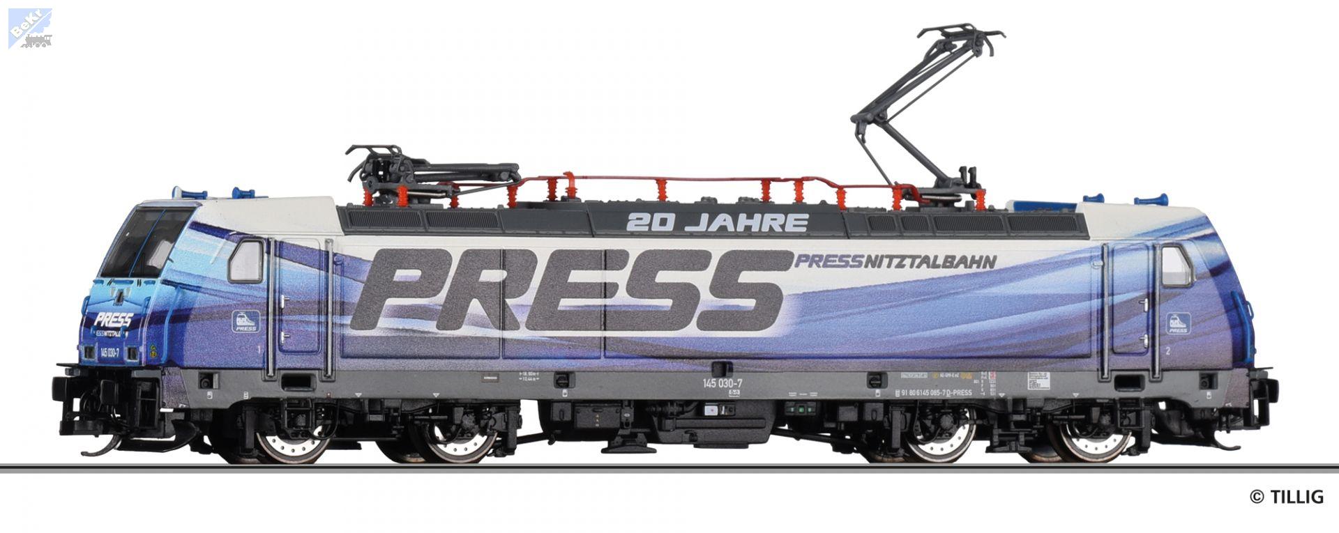 Tillig 05033 Elektrická lokomotiva 145 030-7 TRAXX "20 Years PRESS" D - PRESS