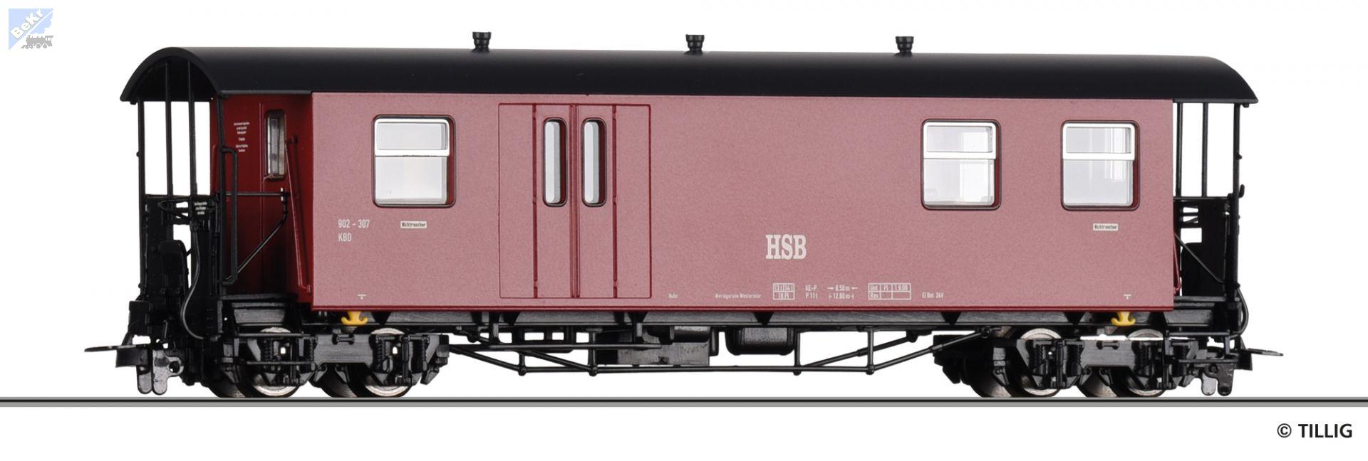Tillig 03967 Osobní 4-osý vůz KBDi 2. tř. se služebním, zavazadlovým oddílem HSB