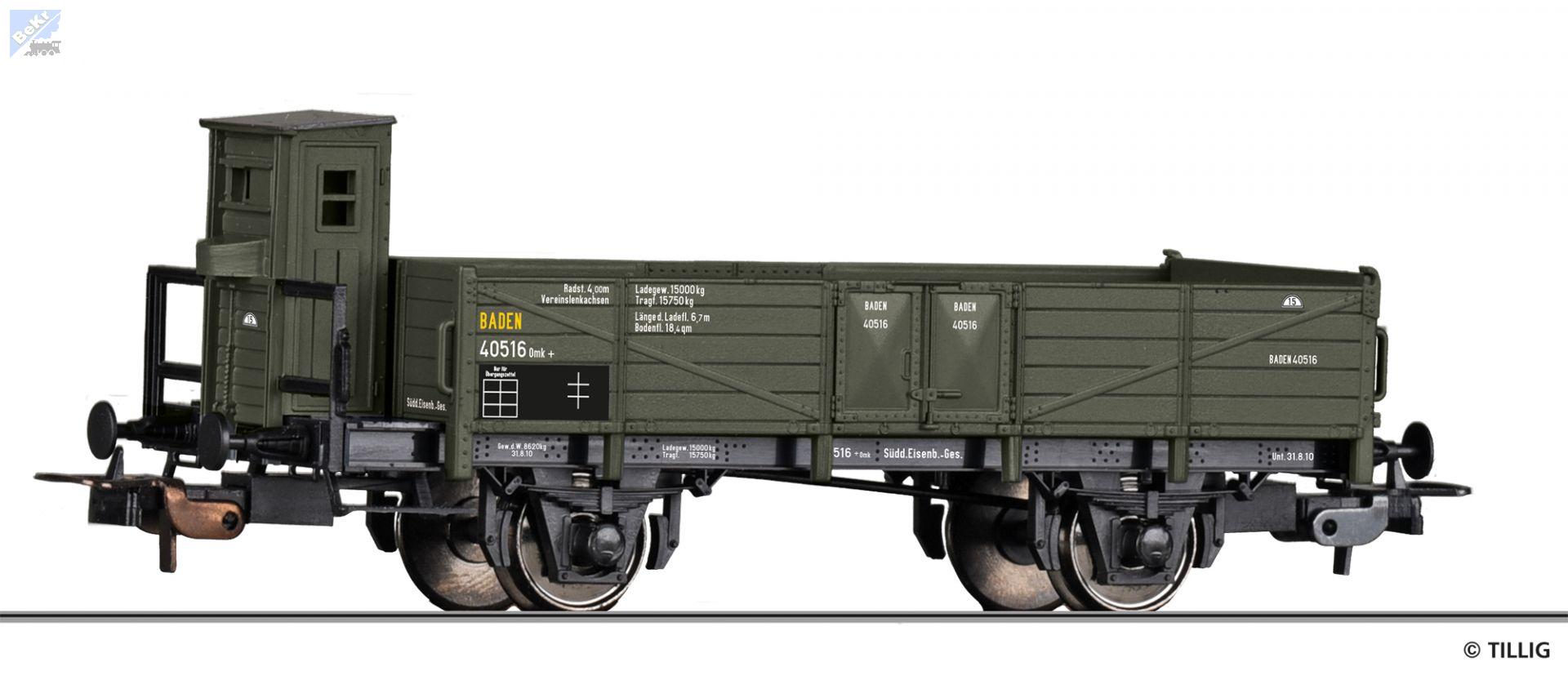 Tillig 77009 Nízkostěnný 2-osý vůz Omk s brzdařskou budkou SEG