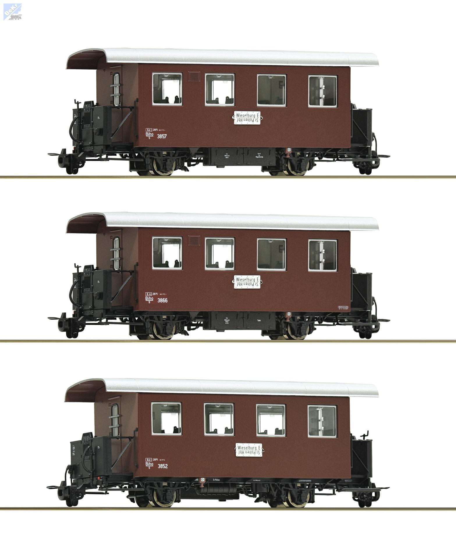 Roco 34103 Set tří 2-osých osobních vozů Biho/s ÖBB