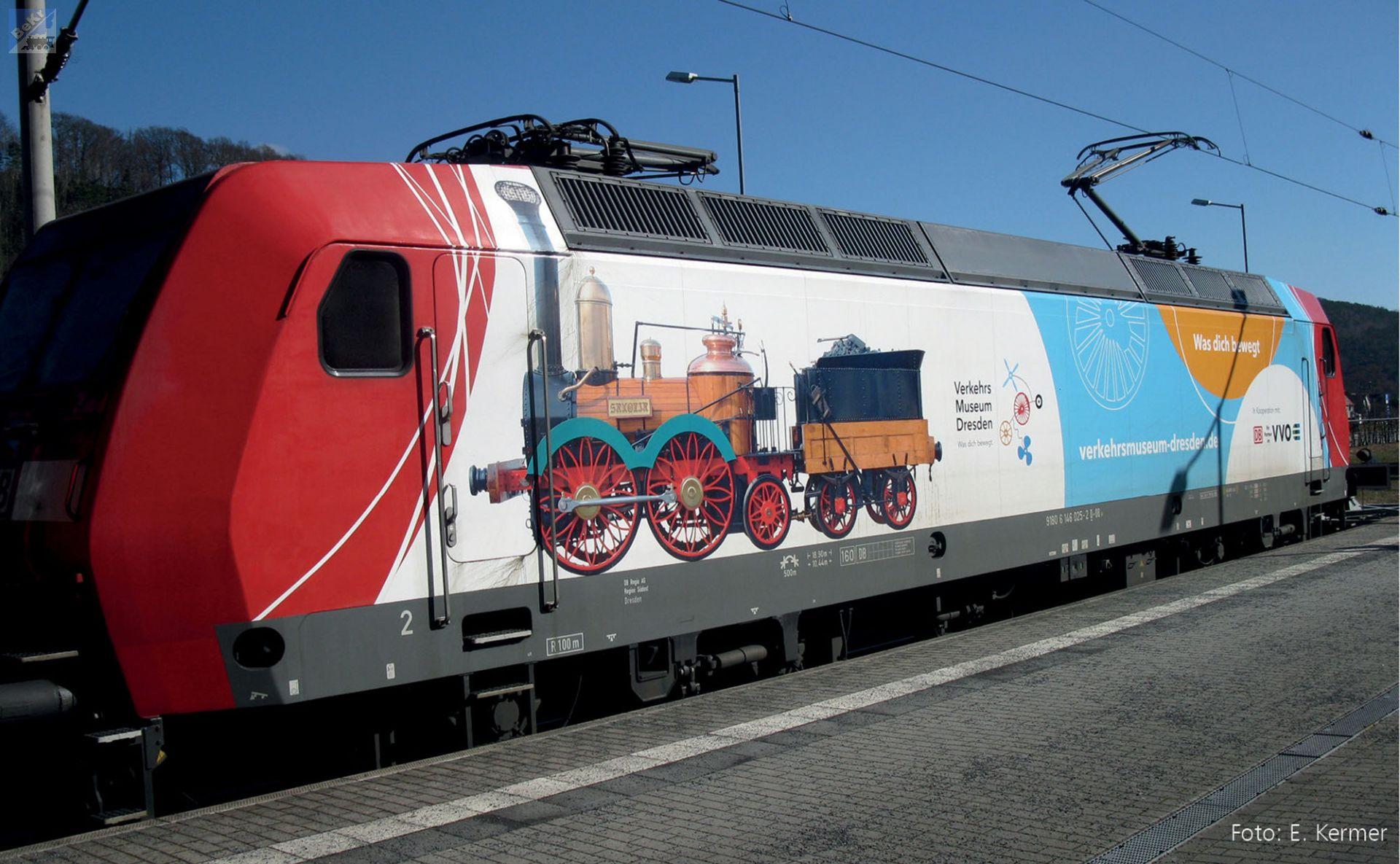 Tillig 05032 Elektrická lokomotiva 146 025-2 "VVO / Dresden Transport Museum" DB AG