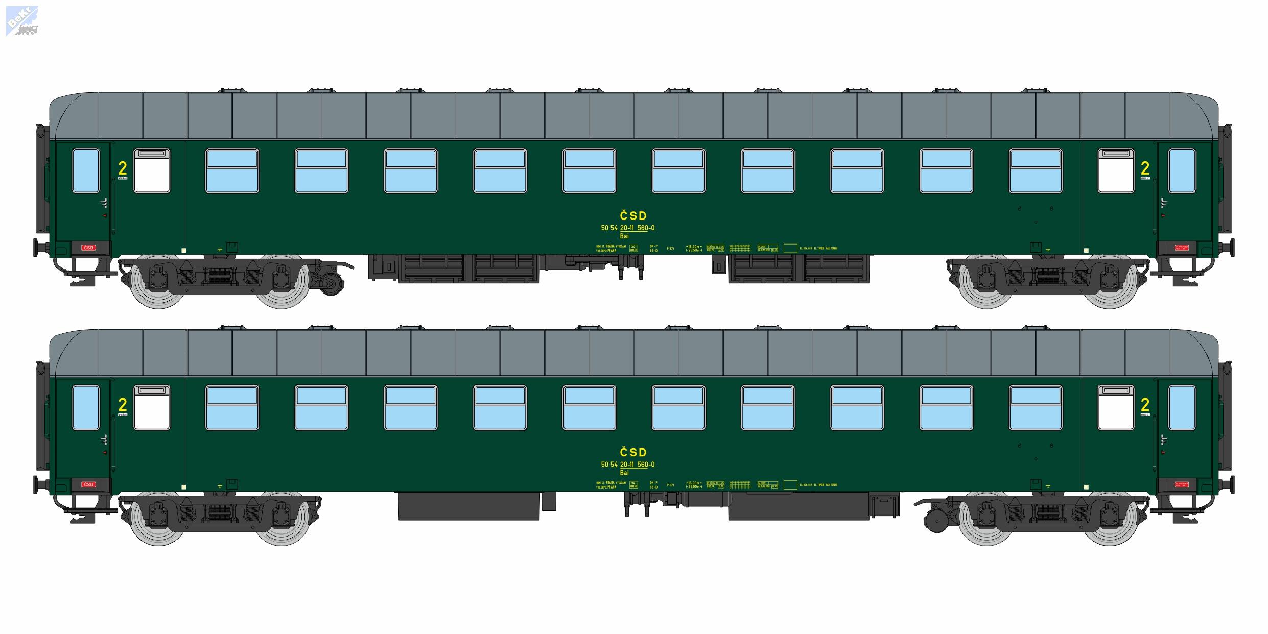Igra model 97200031 Osobní 4-osý vůz 2. tř. Bai Depo-Praha 2 ČSD