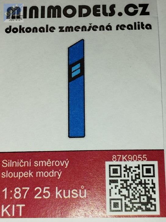 Minimodels 87K9055 Silniční směrový sloupek modrý (patník), 25ks/bal.