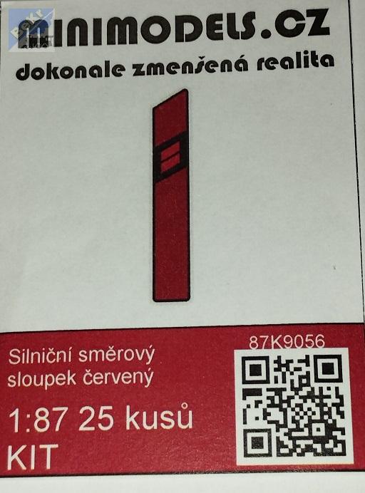 Minimodels 87K9056 Silniční směrový sloupek červený (patník), 25ks/bal.