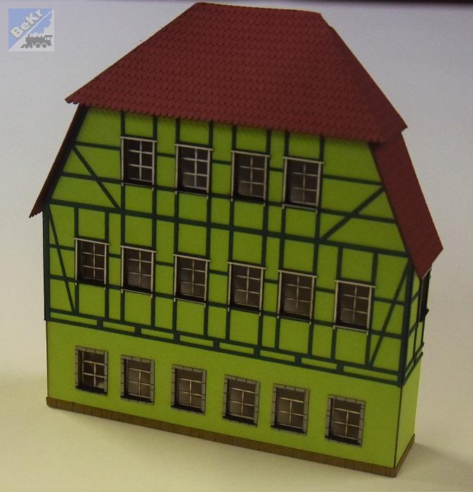 BuBi-model H060172 Dům Rosenapotheke Sebnitz 2, poloreliéf, 196 x 32 x 175mm, barvená stavebnice Laser-Cut !!! AKCE !!!