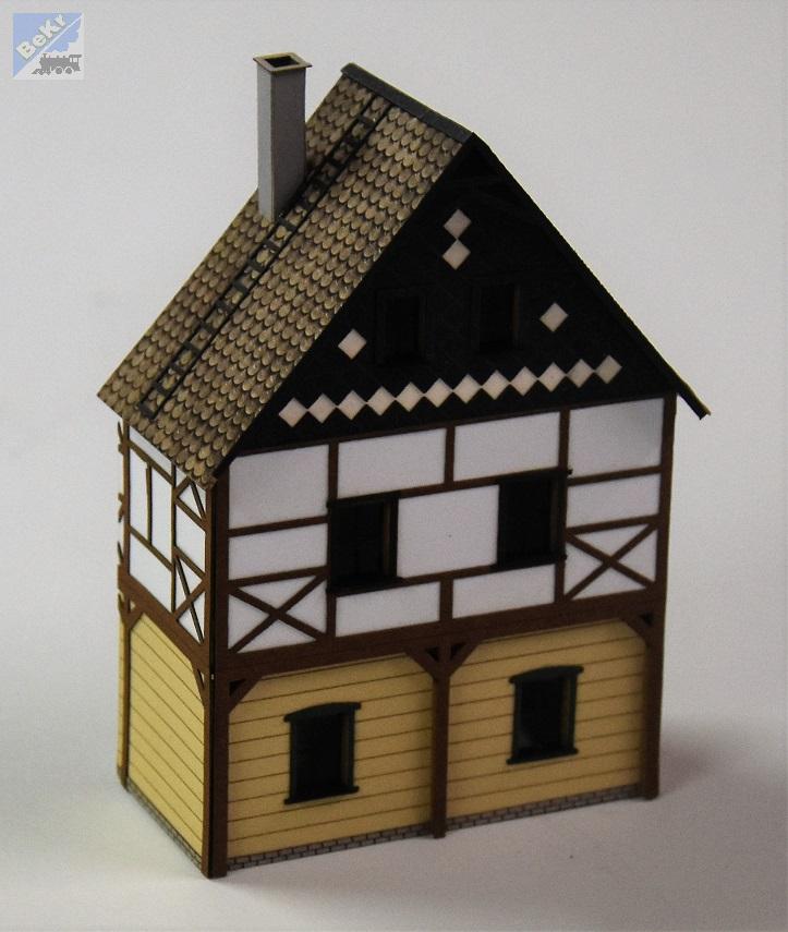BuBi-model H060167 Dům Bad Schandau 4 - poloreliéf, 110 x 38 x 145mm, barvená stavebnice Laser-Cut !!! AKCE !!!