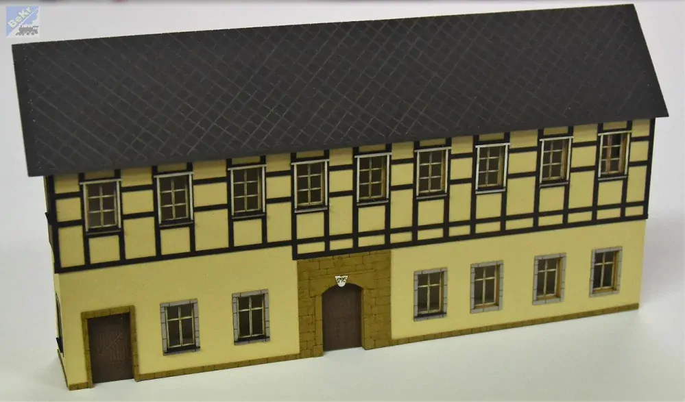 BuBi-model TT60170 Dům Sebnitz - poloreliéf, 200 x 25 x 113mm, barvená stavebnice Laser-Cut !!! AKCE !!!