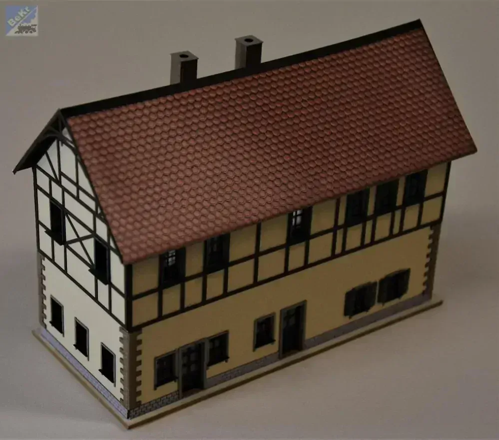 BuBi-model TT60143 Dům hospoda Bad Schandau, 140 x 65 x 100mm, barvená stavebnice Laser-Cut