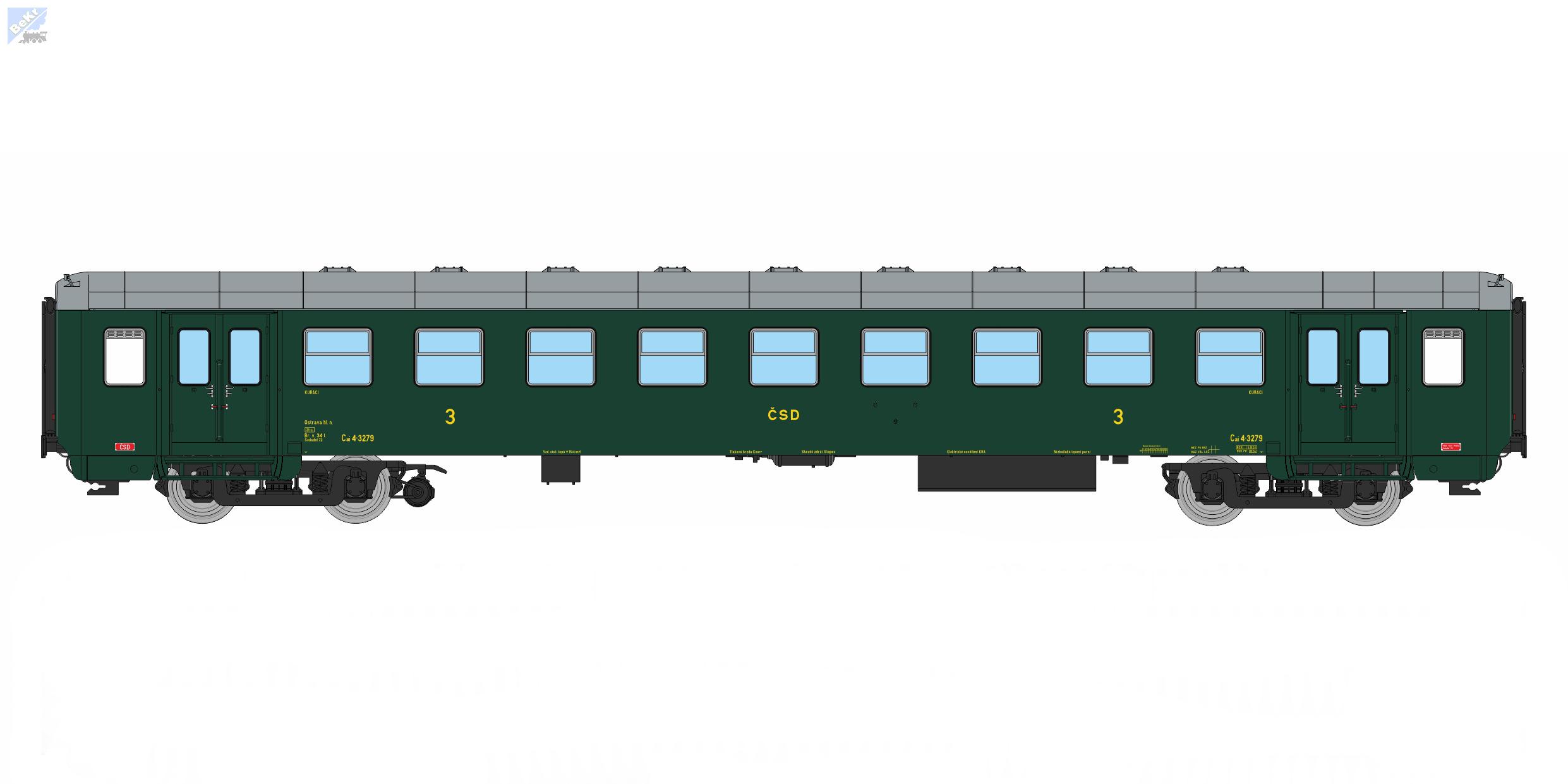 Igra model 97000014 Osobní 4-osý vůz 3. tř., Cai 8dv Ostrava 2 ČSD