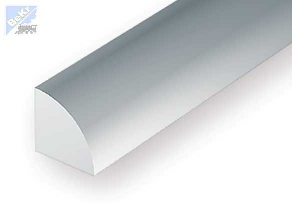 Evergreen 249 Tyč čtvrtkruhového průřezu poloměr 2.0mm, délka 350mm/3ks, polystyren-PS