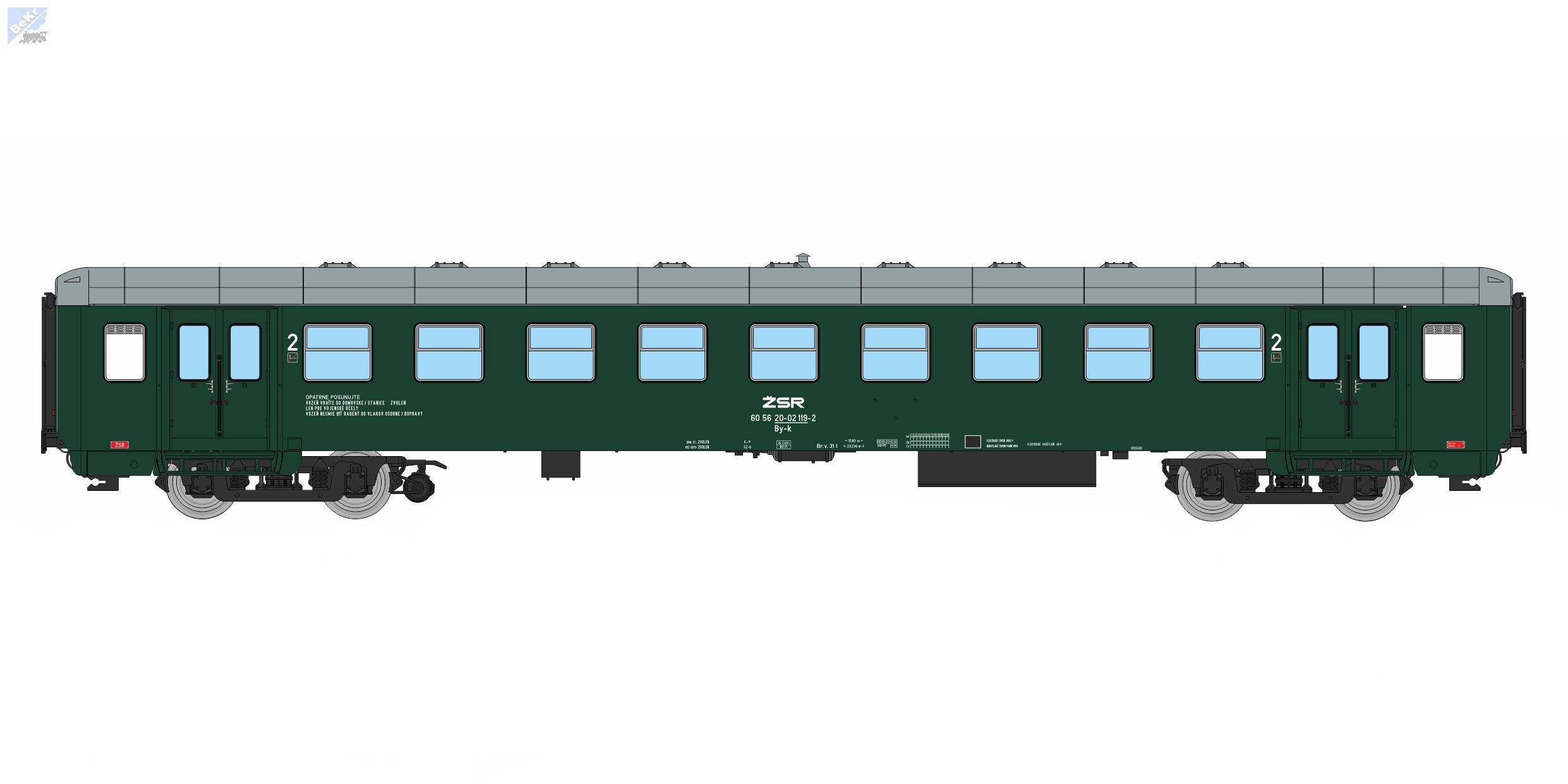 Igra model 97000016 Osobní 4-osý vůz 2. tř., By-k 8dv Zvolen ŽSR
