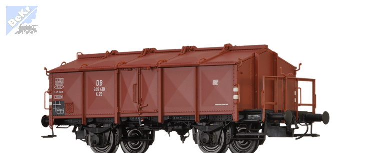 Brawa 50540 Uzavřený 2-osý vůz K25 s odklápěcími víky (Klappdeckelwagen) K 25 „LASTGRENZRASTER” DB