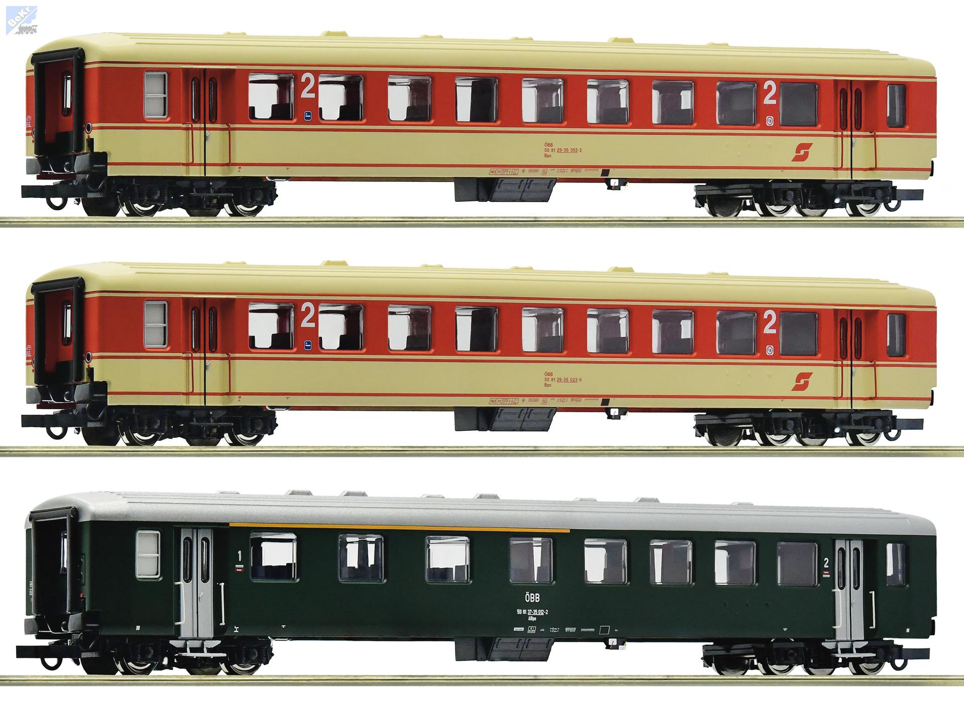 Roco 62000027 Set tří osobních 4-osých vozů 1x Abpo, 2x Bpo) “Jaffa Express” ÖBB, set 2