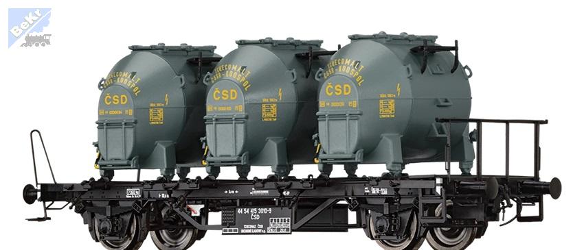 Brawa 50925 Kontejnerový 2-osý vůz BTs30 se třemi kontejnery ČSD