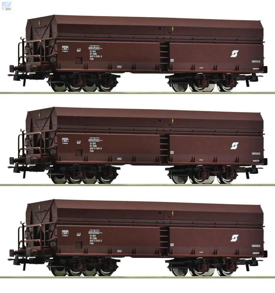 Roco 6600071 Set tří výsypných 4-osých vozů Fals ÖBB